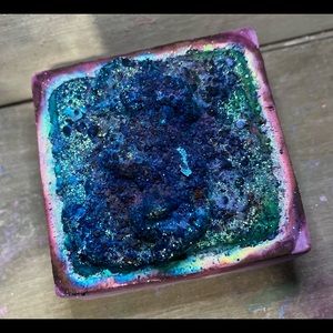 Gym Chalk filled with cornstarch/baby powder/ holi powder paste.